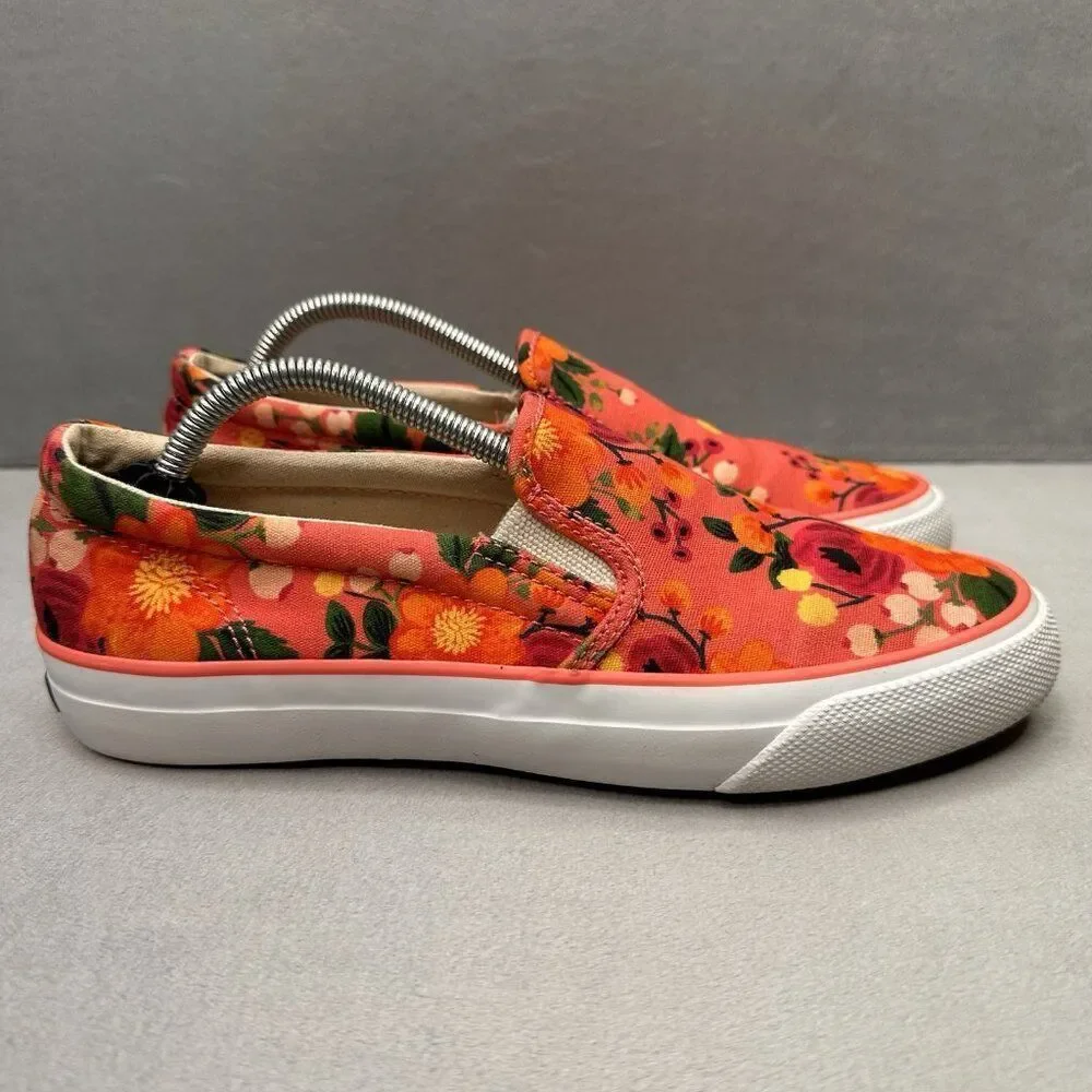 Womens Size 7 Keds x Rifle Paper‎ Co Anchor Shoes Floral Pink Floral Slip-On